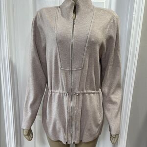Women's Beige Zip-Up Jacket